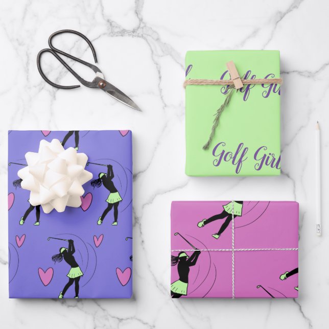 Golf Girl Wrapping Paper (Front)