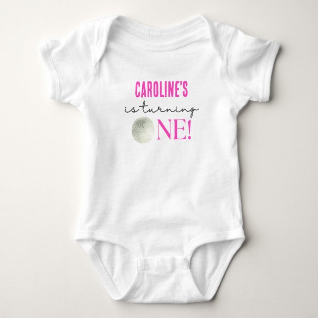 Golf Girls 1st Birthday Baby Bodysuit (Front)