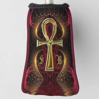 Golf Goddess Gold Ankh Custom Monogram Initials Head Cover