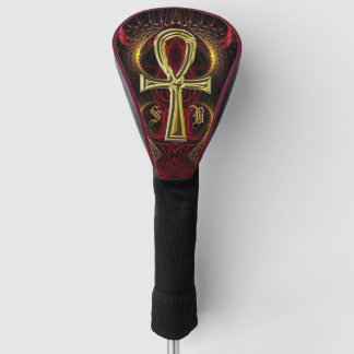 Golf Goddess Gold Ankh Custom Monogram Initials Head Cover
