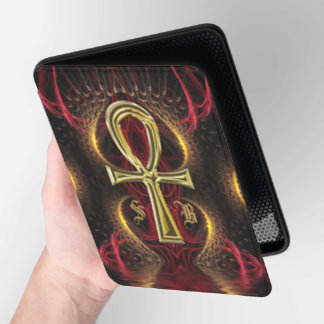 Golf Goddess Gold Ankh Custom Monogram Initials Kindle Cover