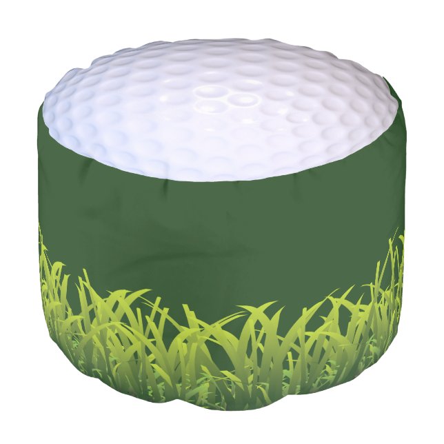 Golf Golfball Grass Novelty Sports Pouf (Angled Front)