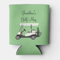 Golf Golfer Cart Personalized Coffee Beer Can Cooler