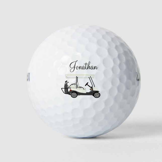 Golf Golfer Cart Personalized Golf Balls (Front)
