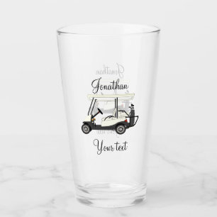 Golf Golfer Cart Pint Drinking Glass