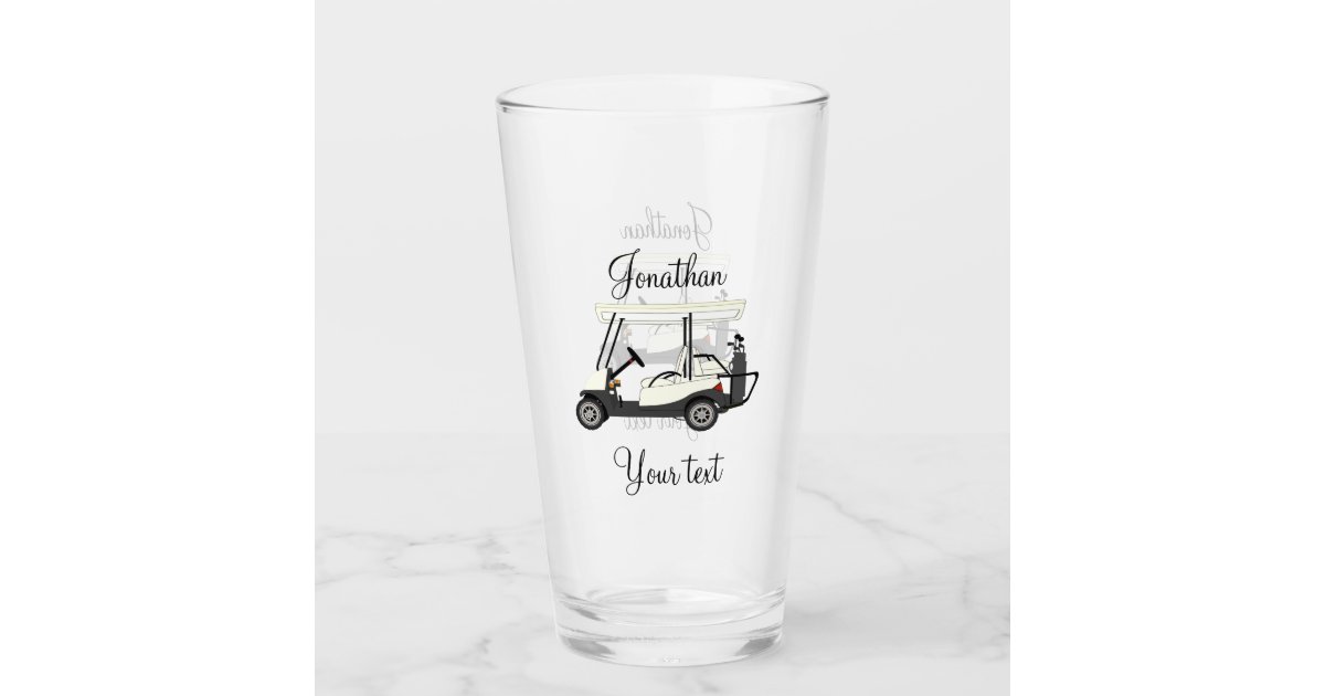 Golf Golfer Cart Pint Drinking Glass Zazzle