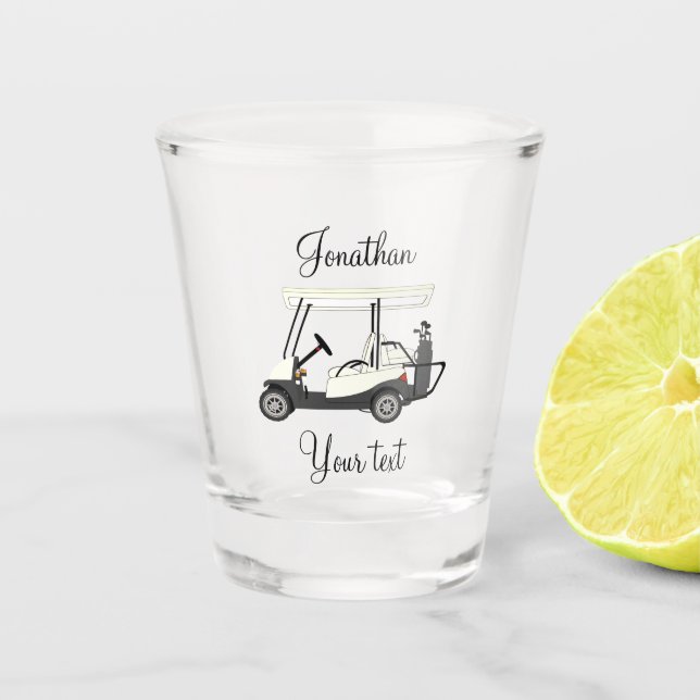 Golf Golfer Cart Shot Glass (Front)