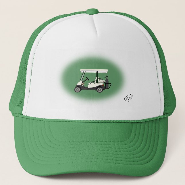 Golf Golfer Cart Trucker Hat (Front)