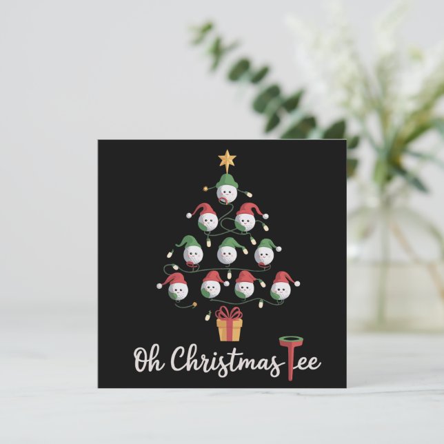 Golf Golfer Funny Golfing Oh Christmas Tee Holiday Card (Standing Front)