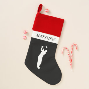 Golf Golfer Games Sports Red Green Ball Christmas Stocking
