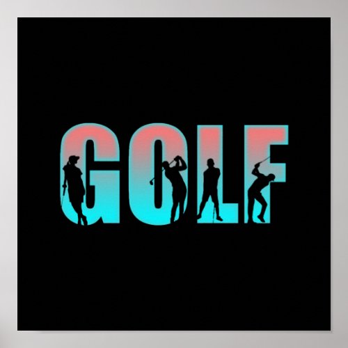 Golf Golfer Golf Clubs Gift Hybrid Poster