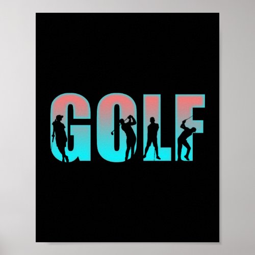 Golf Golfer Golf Clubs Gift Hybrid Poster