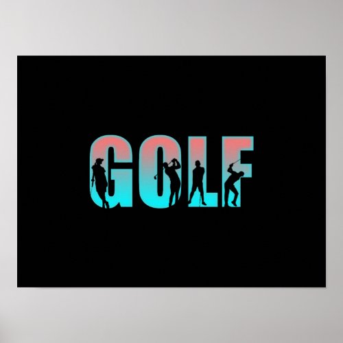 Golf Golfer Golf Clubs Gift Hybrid Poster