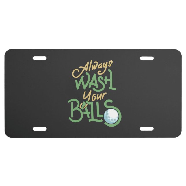 Golf Golfer Golfball Gift License Plate (Front)