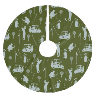 Golf Golfer Golfing Cart bag Brushed Polyester Tree Skirt