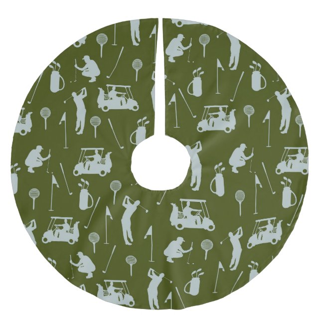 Golf  Golfer Golfing Cart  bag  Brushed Polyester Tree Skirt (Front)