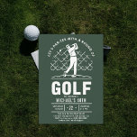 Golf Golfer Golfing Elegant Modern 40th Birthday Invitation<br><div class="desc">40th birthday ideas for men: a golf themed 30th birthday party invitation for him, featuring an illustration of a golfer in the middle of a golf swing, on a golf course stylized background. A modern, elegant 40th birthday party invitation for your husband, boyfriend, partner, uncle etc. who loves golfing and...</div>