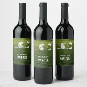 Golf Golfer Golfing Minimalist Men Birthday Wine Label