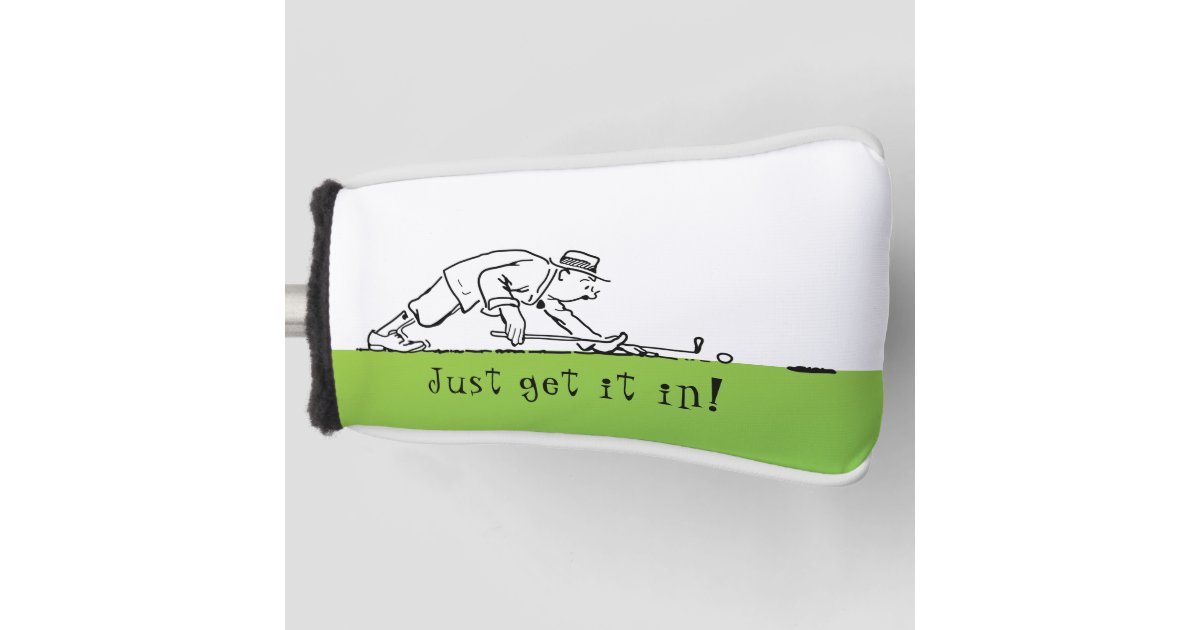 Golf Golfer Lining Up Putt Funny Putter Cover Zazzle