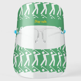 Golf GOLFER SILHOUETTE Custom Novelty Face Shield