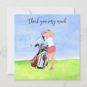 Golf Golfer Thank you card for golfer