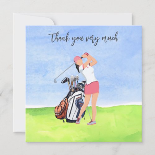 Golf Golfer Thank you card for golfer 