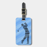 Golf Golfer Typography Luggage Tag Template at Zazzle