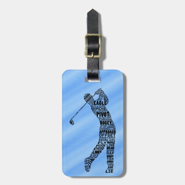 Golf Golfer Typography Luggage Tag Template (Front Vertical)