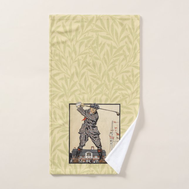 Golf Golfer Vintage Antique Golfing Bath Towel Set (Hand Towel)