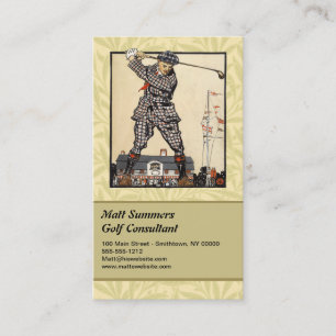 Golf Golfer Vintage Antique Golfing Business Card