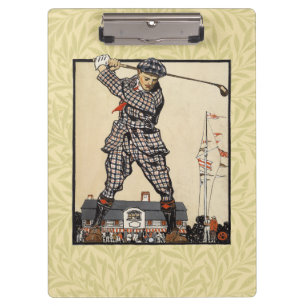 Golf Golfer Vintage Antique Golfing Clipboard