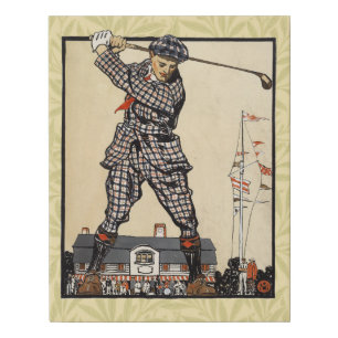 Golf Golfer Vintage Antique Golfing Faux Canvas Print
