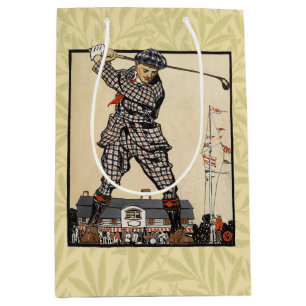 Golf Golfer Vintage Antique Golfing Medium Gift Bag