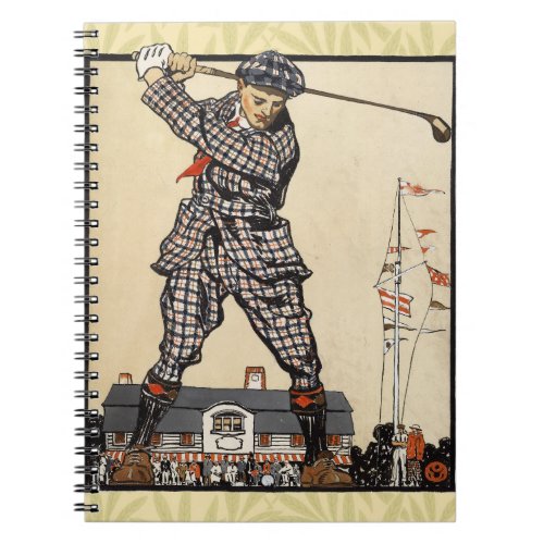 Golf Golfer Vintage Antique Golfing Notebook