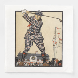 Golf Golfer Vintage Antique Golfing Paper Dinner Napkins