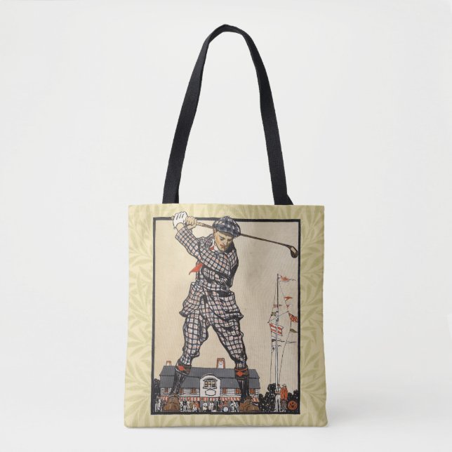 Golf Golfer Vintage Antique Golfing Tote Bag (Front)