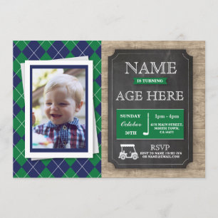 Golf Golfing Any Age Birthday Party Photo Invite
