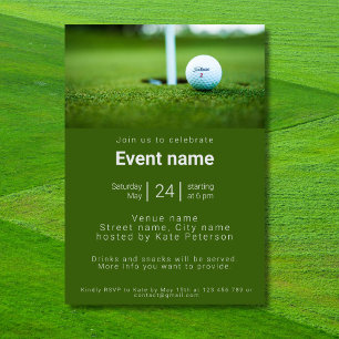 Golf golfing club golfer event birthday Invitation