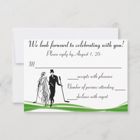 Golf / Golfing Couple Rsvp Reply Card