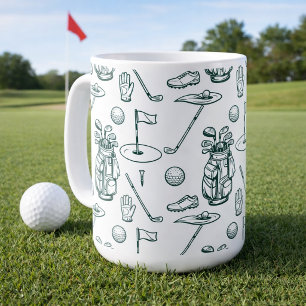 Golf Golfing Equipment Pattern Coffee Mug