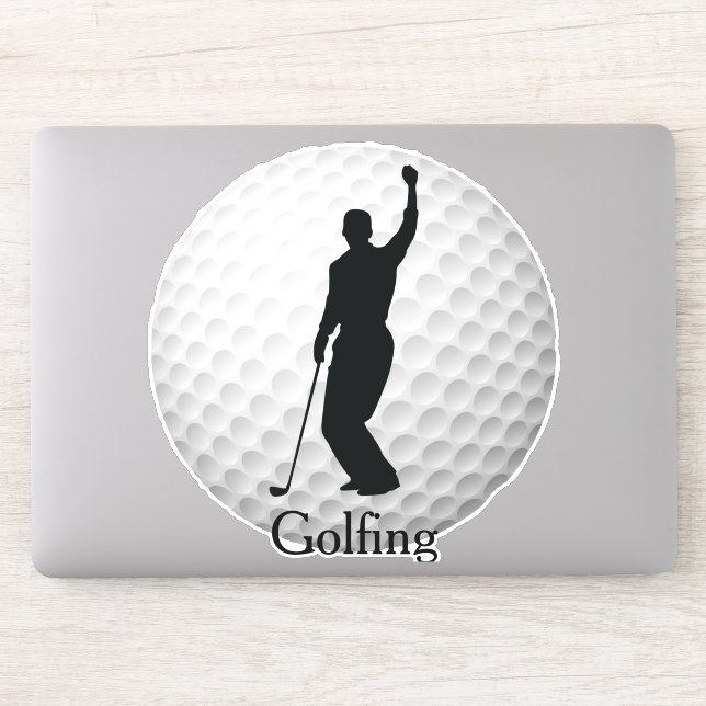 Golf Golfing Golf Ball Design Contour Sticker (Computer)