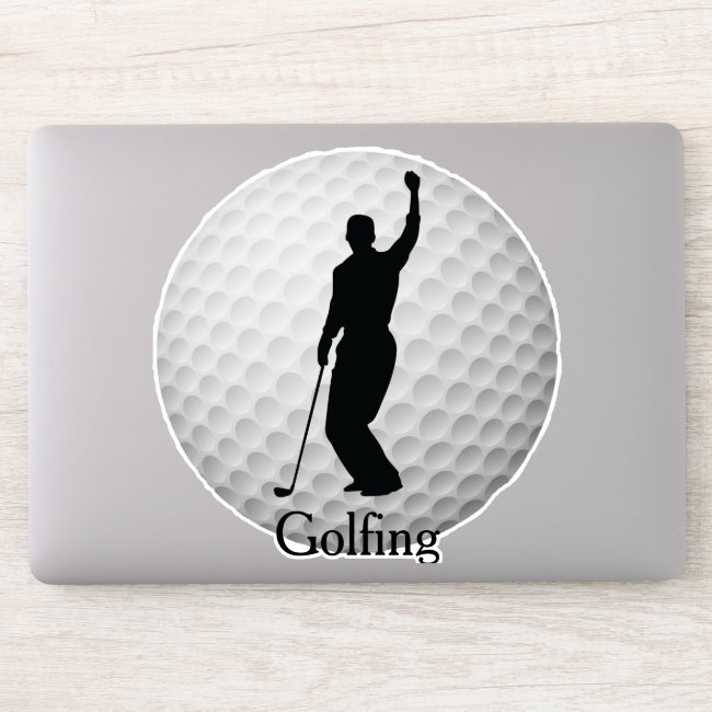 Golf Golfing Golf Ball Design Contour Sticker