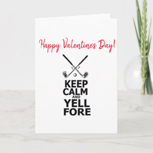 Golf Golfing Golfers Happy Valentines Day Golfers Holiday Card