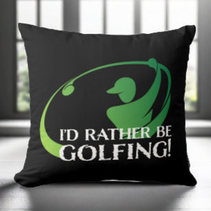 Golf Golfing Modern Golfer Sports Black Green Home Throw Pillow