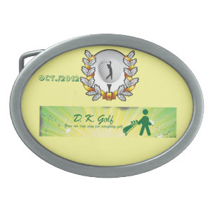 Golf golfing oval belt buckle