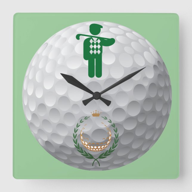 Golf golfing round wall clock (Front)