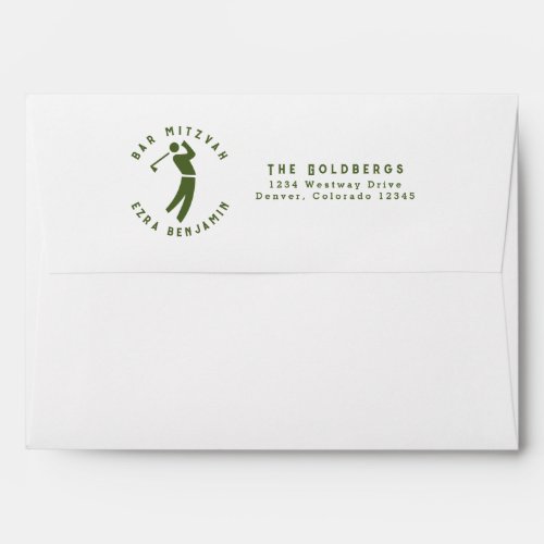 Golf Golfing Theme Golf Bar Mitzvah Envelope