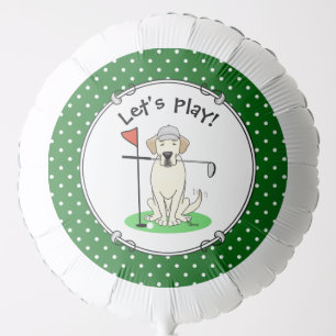 Golf Golfing Yellow Lab Labrador Retriever Dog Balloon