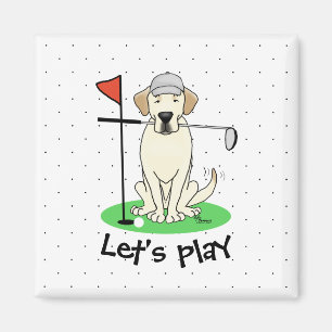Golf Golfing Yellow Lab Labrador Retriever Dog Magnet