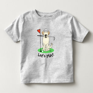 Golf Golfing Yellow Lab Labrador Retriever Dog Toddler T-shirt
